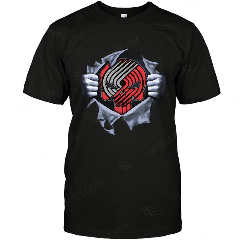 Nba Portland Trail Blazers Punisher Logo Dc Marvel Jersey Superhero Avenger T-shirt Hoodie Tank Top Size Up To 5xl