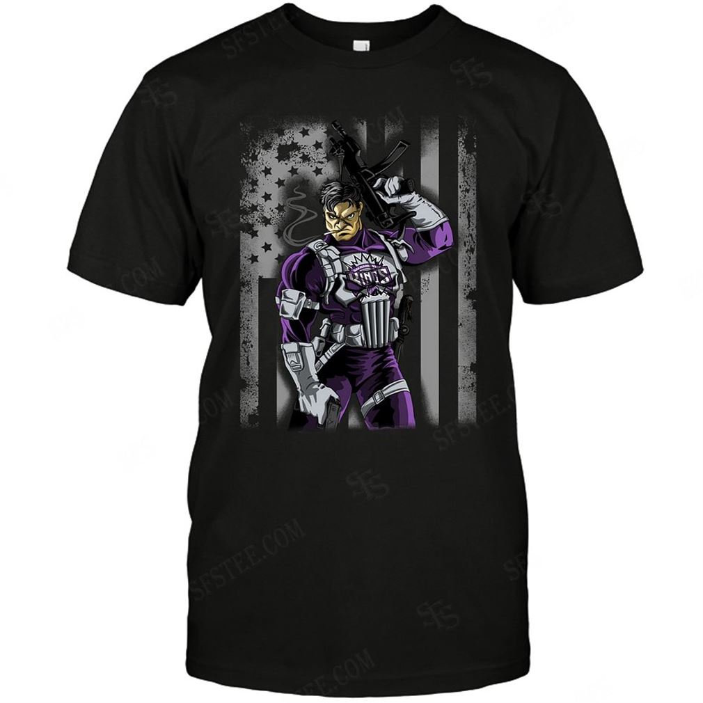 Nba Sacramento Kings Punisher Flag Dc Marvel Jersey Superhero Avenger Tshirt Hoodie V-neck Size Up To 5xl