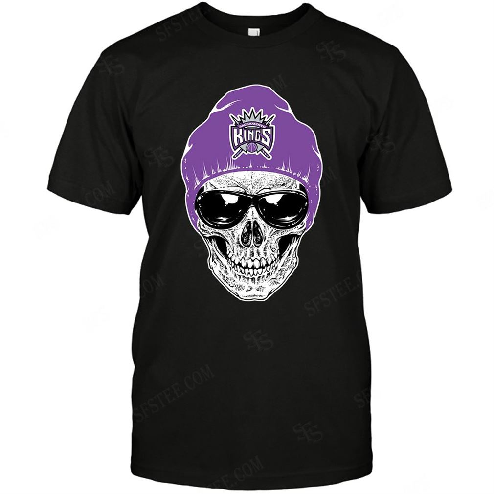 Nba Sacramento Kings Skull Rock With Beanie Tshirts Hoodie V-neck Size Up To 5xl