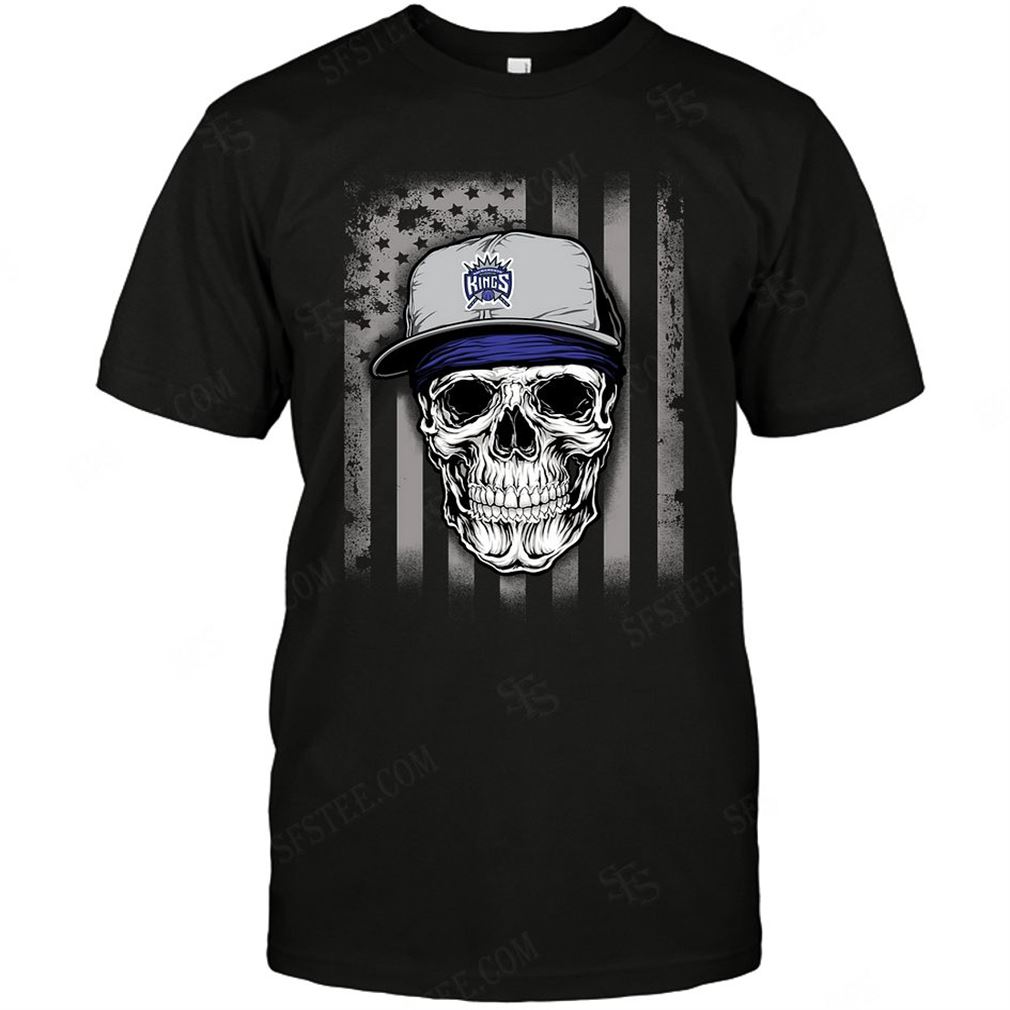 Nba Sacramento Kings Skull Rock With Hat Tshirt Hoodie V-neck Size Up To 5xl