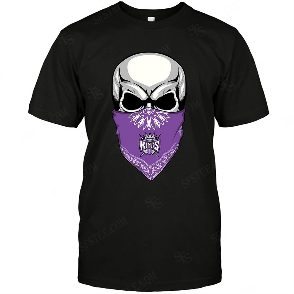 Nba Sacramento Kings Skull Rock With Mask Tshirts Hoodie V-neck Size Up To 5xl