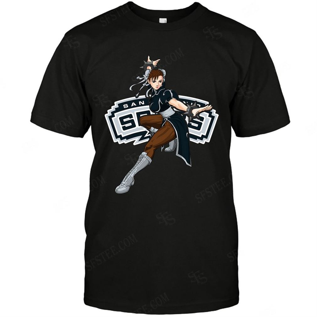 Nba San Antonio Spurs Chun Li Nintendo Street Fighter Tshirts Hoodie Tank Top Size Up To 5xl