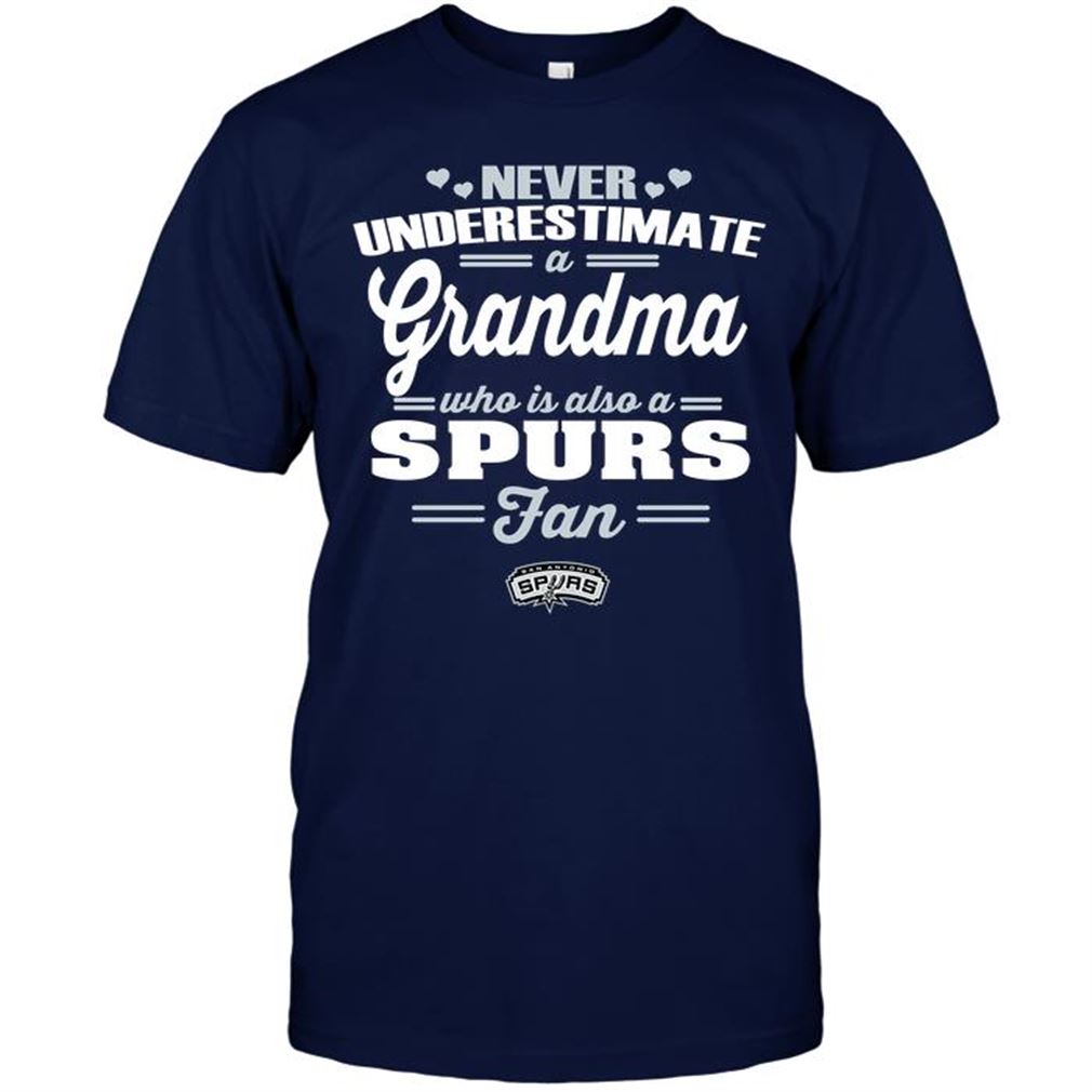 Nba San Antonio Spurs Never Underestimate A Grandma Who Is Also A Spurs Fan T-shirt Hoodie Tank Top Size Up To 5xl