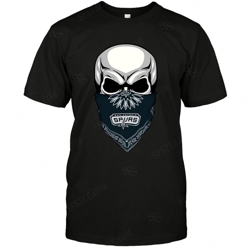 Nba San Antonio Spurs Skull Rock With Mask Tshirt Hoodie Tank Top Size Up To 5xl