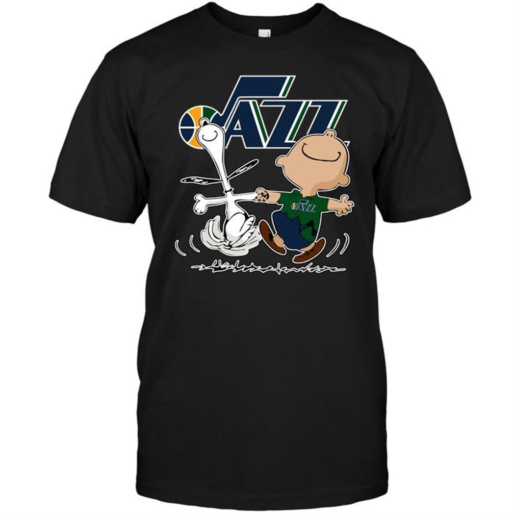 Nba Utah Jazz Charlie Brown Snoopy Utah Jazz Tee Shirt Hoodie V-neck Size Up To 5xl