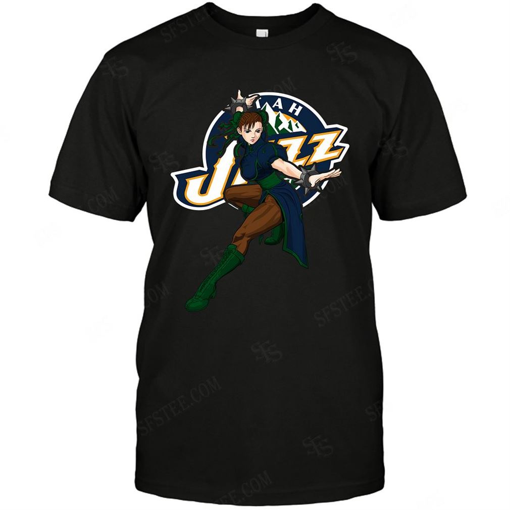 Nba Utah Jazz Chun Li Nintendo Street Fighter Tshirts Hoodie V-neck Size Up To 5xl