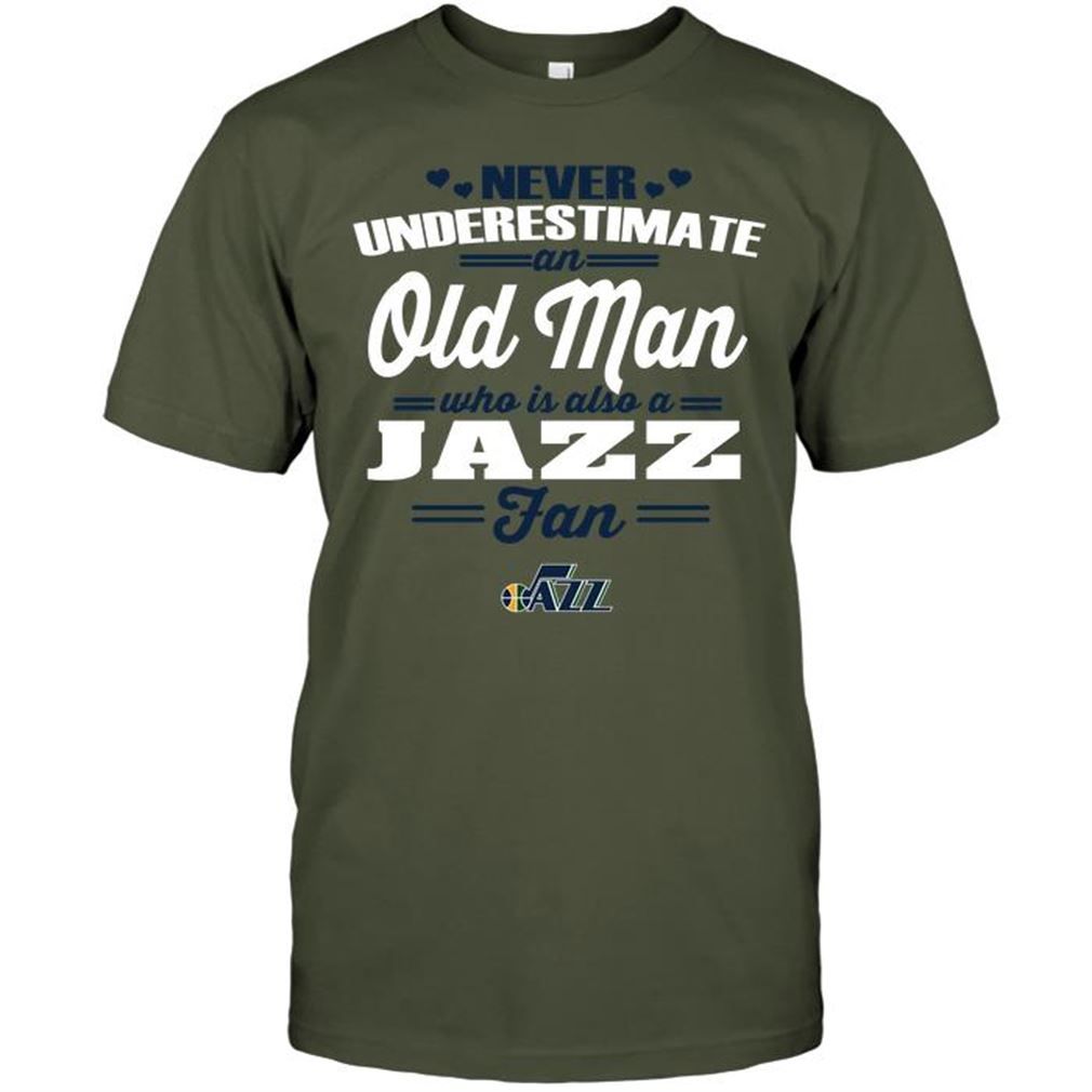 Nba Utah Jazz Never Underestimate An Old Man Who Is Also A Jazz Fan T-shirts Hoodie V-neck Size Up To 5xl