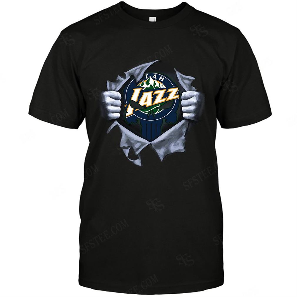 Nba Utah Jazz Punisher Logo Dc Marvel Jersey Superhero Avenger Tshirt Hoodie V-neck Size Up To 5xl