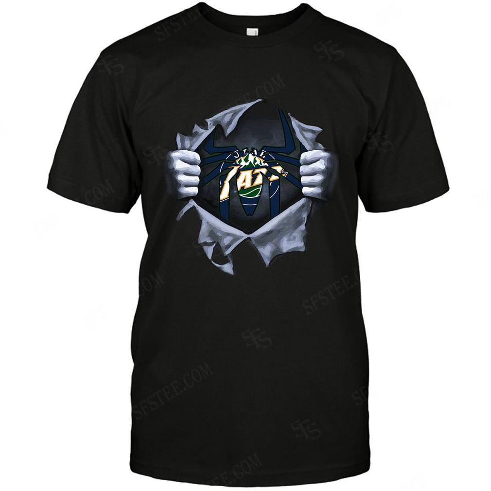 Nba Utah Jazz Spiderman Logo Dc Marvel Jersey Superhero Avenger T-shirt Hoodie V-neck Size Up To 5xl