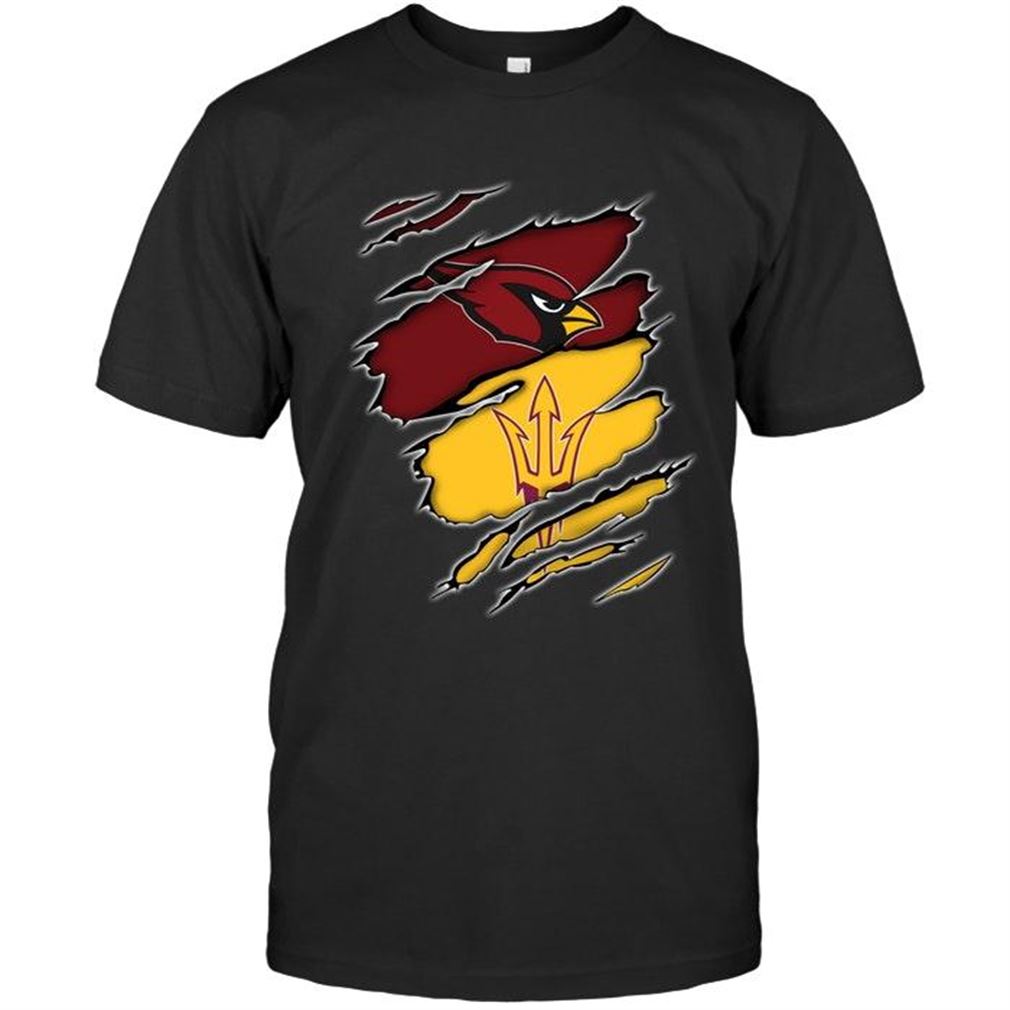 Nfl Arizona Cardinals And Arizona State Sun Devils Layer Under Ripped Shirt Tee Up To 5xl