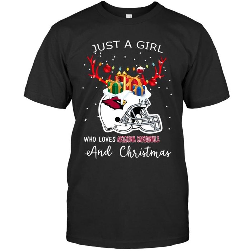 Nfl Arizona Cardinals Just A Girl Who Love Arizona Cardinals And Christmas Fan Shirt T Shirt Up To 5xl