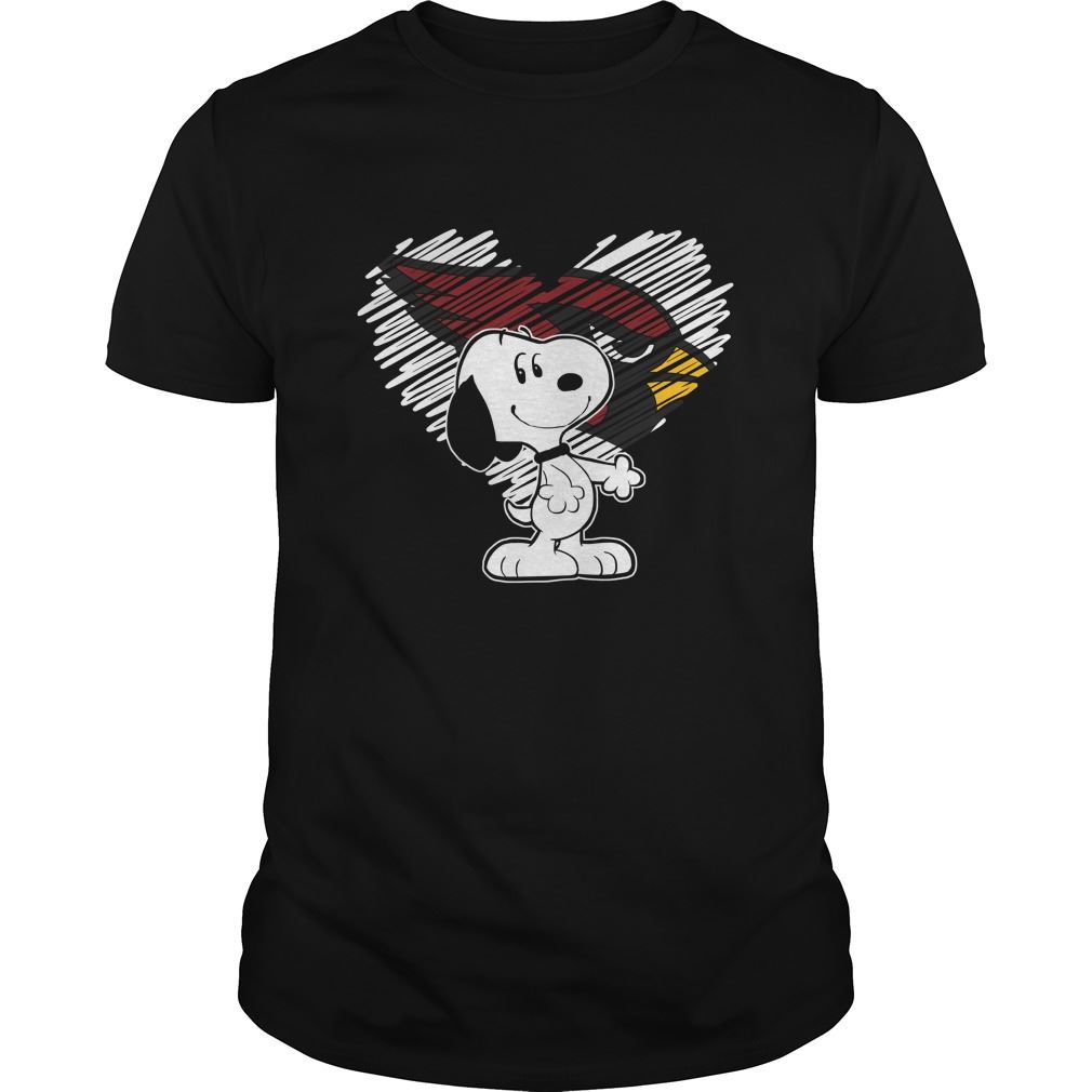 Nfl Arizona Cardinals Nfl Arizona Cardinals Snoopy In My Heart Football Shirts Up To 5xl