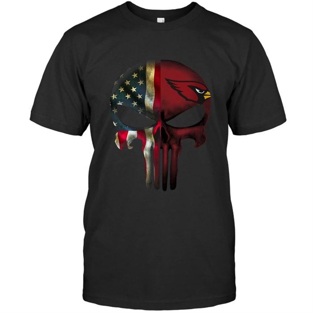 Nfl Arizona Cardinals Skull American Flag Shirt Shirts Up To 5xl