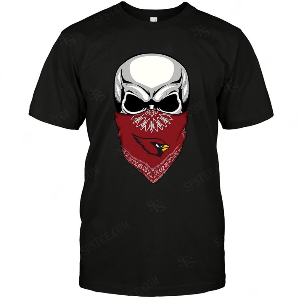 Nfl Arizona Cardinals Skull Rock With Mask T Shirts Up To 5xl