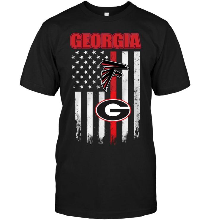 Nfl Atlanta Falcons Georgia Atlanta Falcons Georgia Bulldogs American Flag Shirt Hoodie Plus Size Up To 5xl