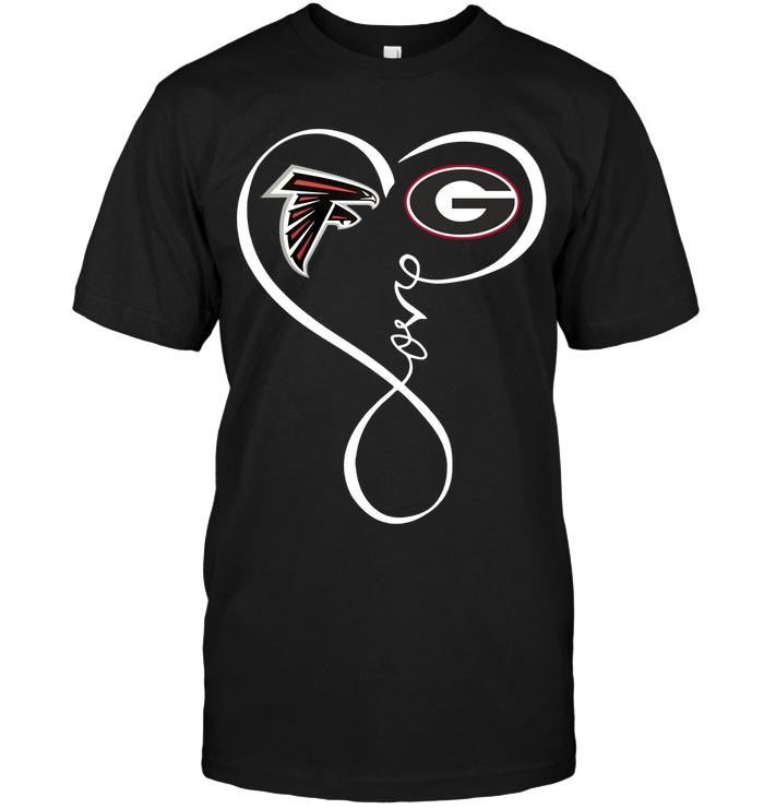 Nfl Atlanta Falcons Georgia Bulldogs Love Heart Shirt Hoodie Plus Size Up To 5xl