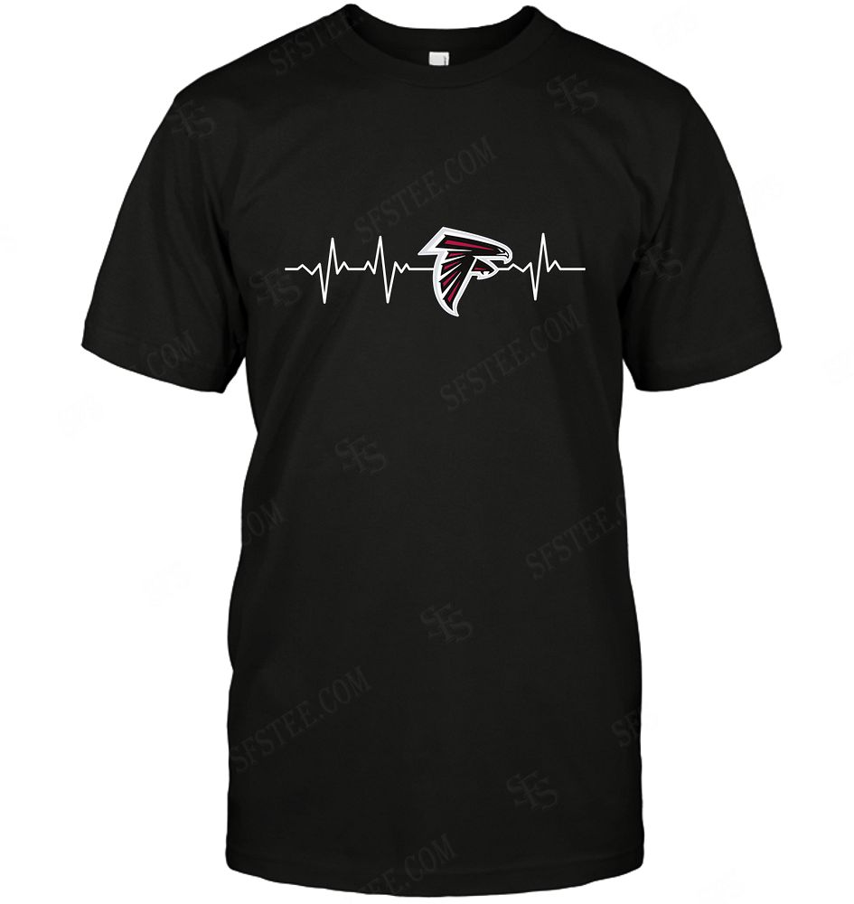 Nfl Atlanta Falcons Heartbeat With Logo Tshirt Plus Size Up To 5xl