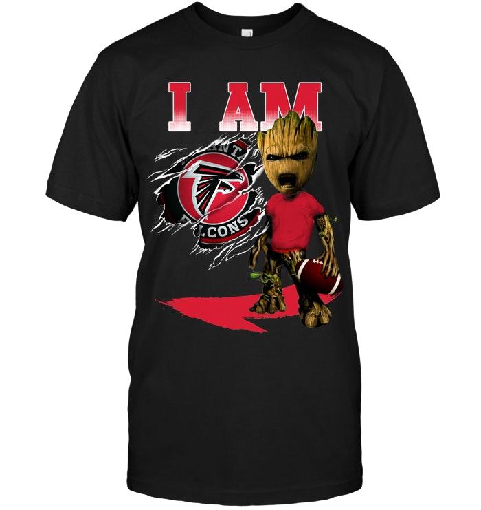 Nfl Atlanta Falcons I Am Atlanta Falcons Groot Shirt Long Sleeve Plus Size Up To 5xl