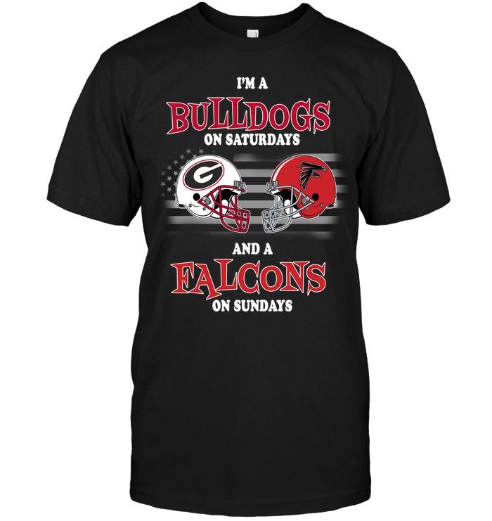 Nfl Atlanta Falcons Im Georgia Bulldogs On Saturdays And Atlanta Falcons On Sundays Shirt Long Sleeve Size Up To 5xl