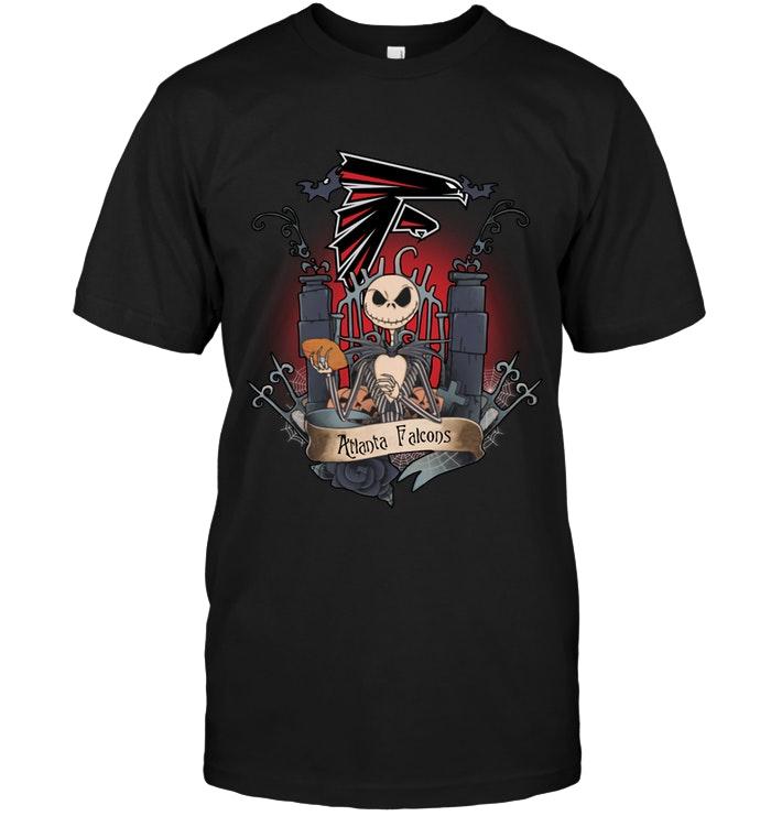 Nfl Atlanta Falcons Jack Skellington Shirt Long Sleeve Plus Size Up To 5xl