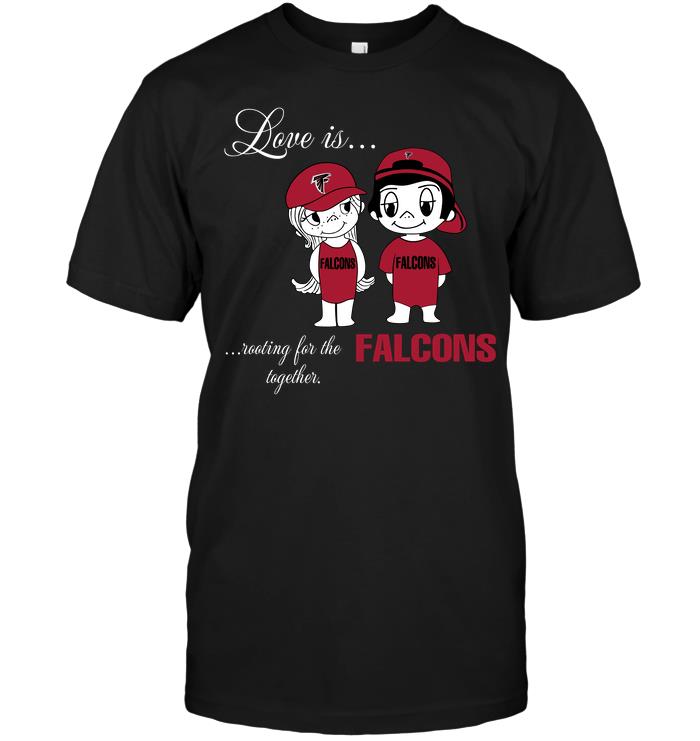 Nfl Atlanta Falcons Love Is Rooting For The Falcons Together Hoodie Plus Size Up To 5xl