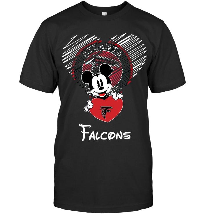 Nfl Atlanta Falcons Mickey Loves Atlanta Falcons Fan Shirt Tshirt Plus Size Up To 5xl