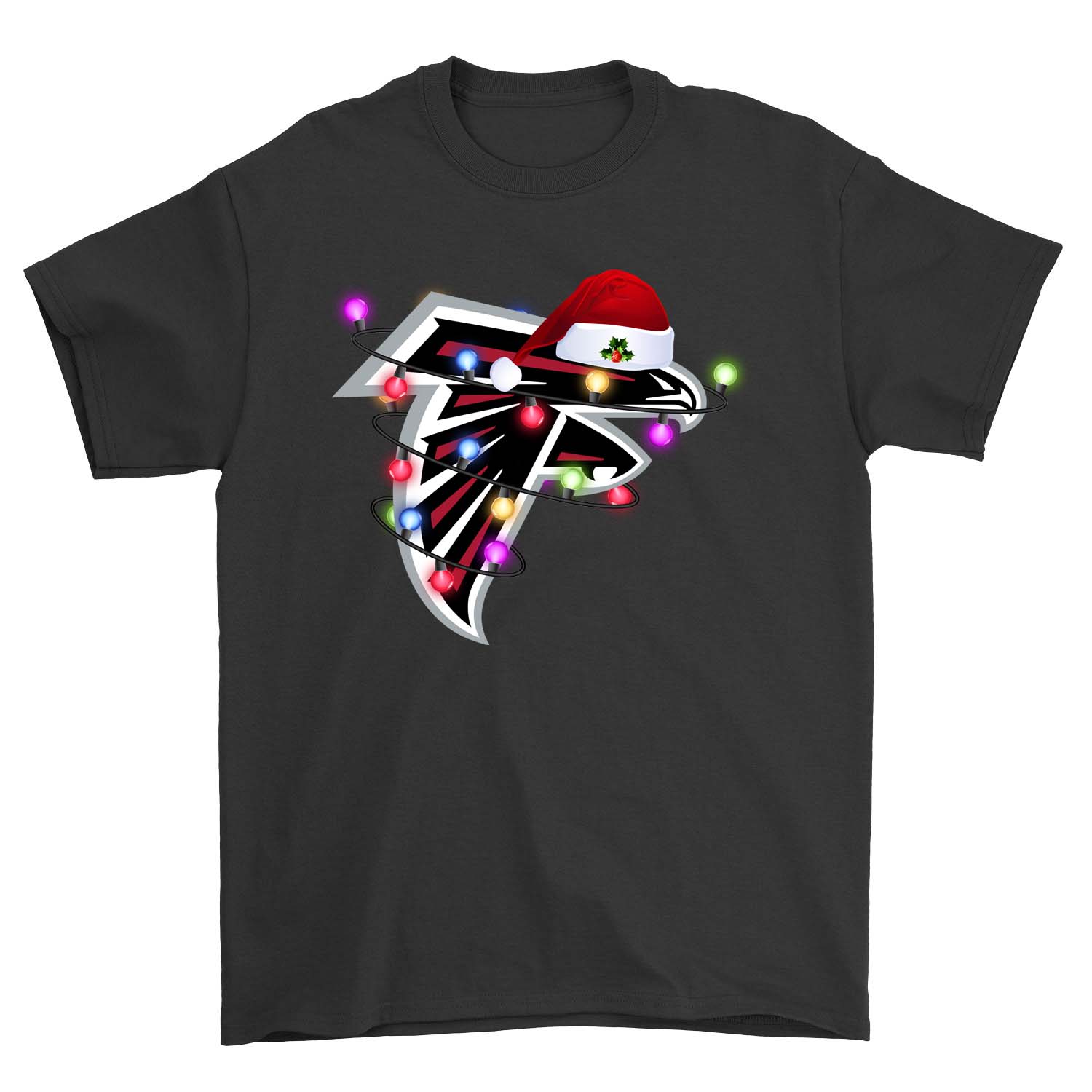 Nfl Atlanta Falcons Santas Hat Merry Christmas Atlanta Falcons Tshirt Plus Size Up To 5xl