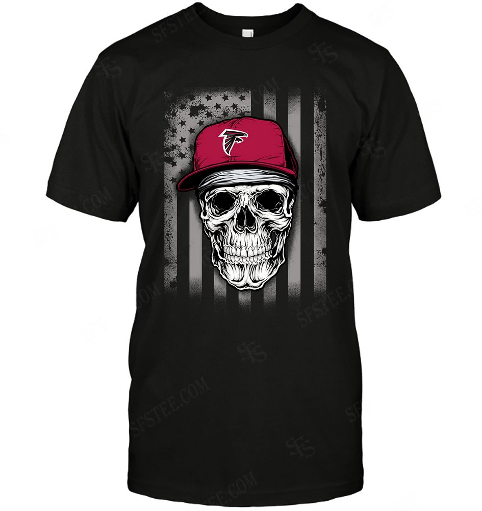 Nfl Atlanta Falcons Skull Rock With Hat Hoodie Plus Size Up To 5xl