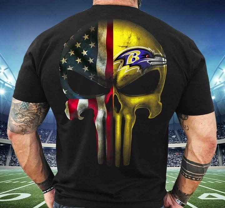 Nfl Baltimore Ravens American Skull Baltimore Ravens T Shirt Hoodie Plus Size Up To 5xl