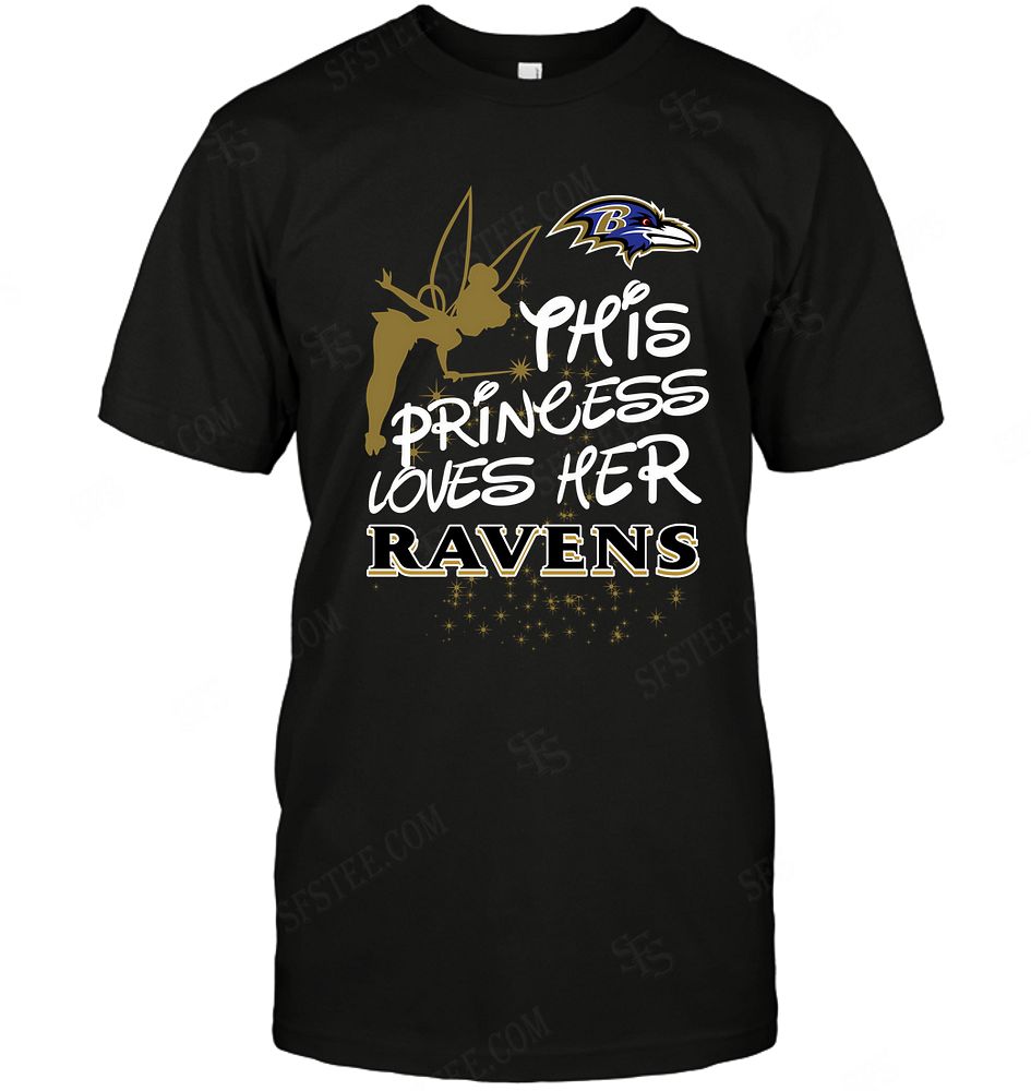 Nfl Baltimore Ravens Fairy Disney This Princess Loves Her Team Tank Top Plus Size Up To 5xl