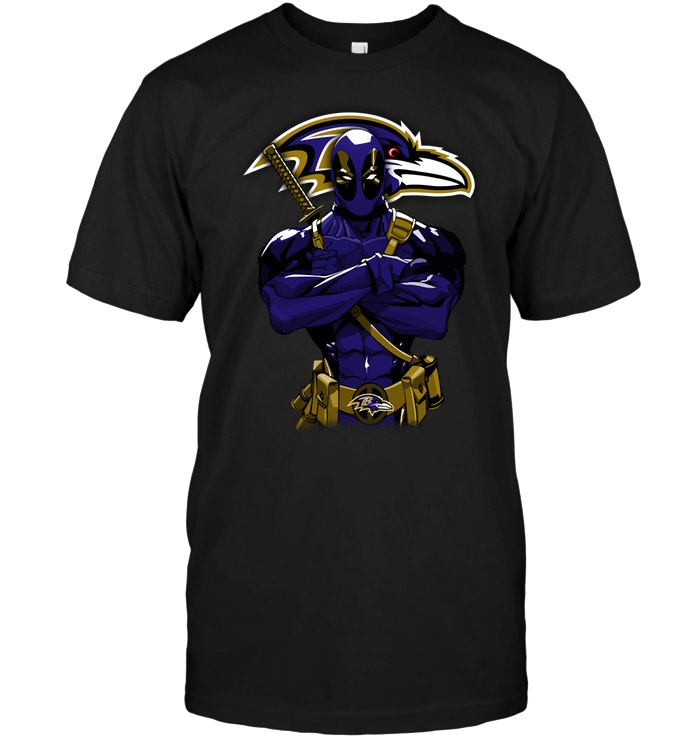 Nfl Baltimore Ravens Giants Deadpool Baltimore Ravens Tshirt Plus Size Up To 5xl