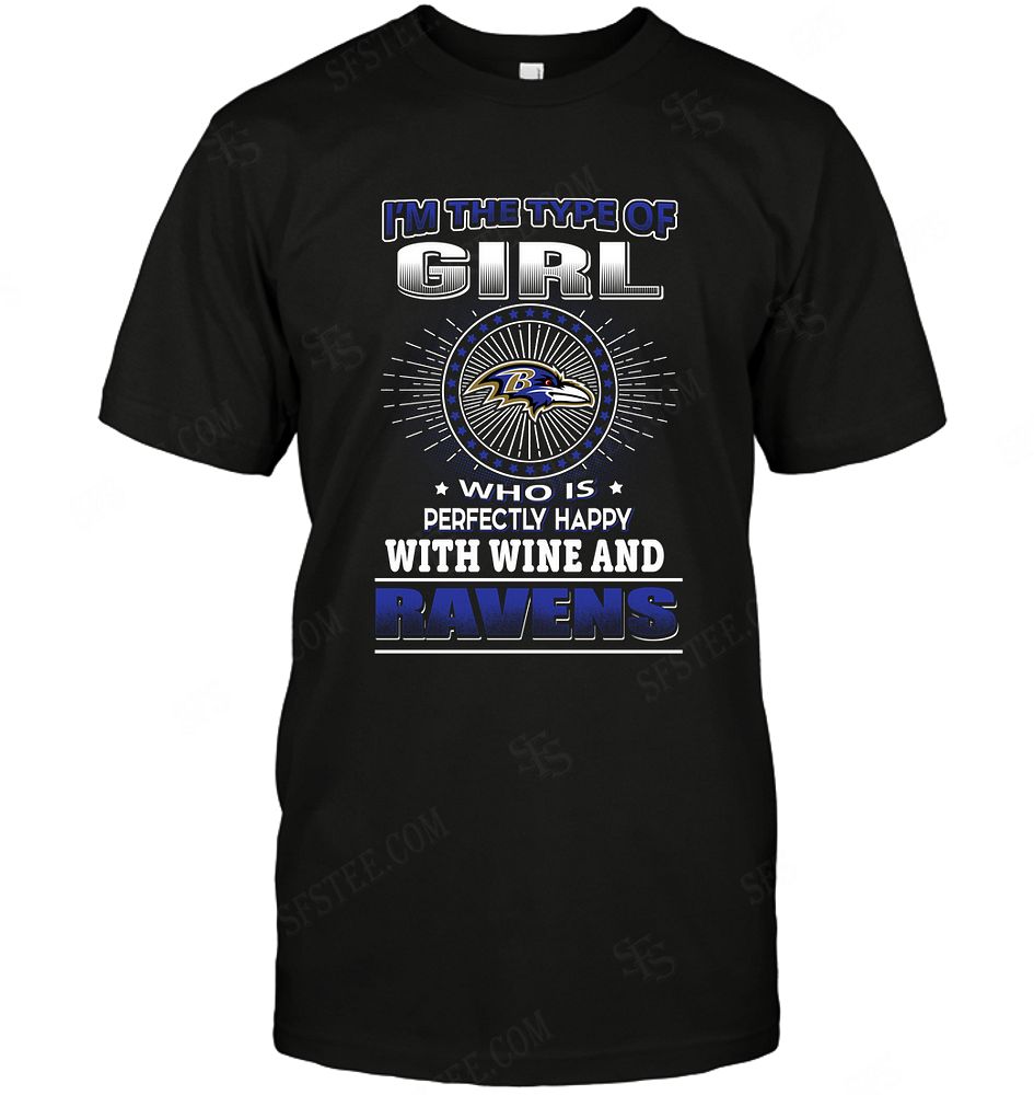 Nfl Baltimore Ravens Girl Loves Wine Long Sleeve Size Up To 5xl