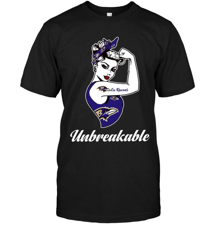 Nfl Baltimore Ravens Go Baltimore Ravens Unbreakable Girl Shirt Tank Top Plus Size Up To 5xl