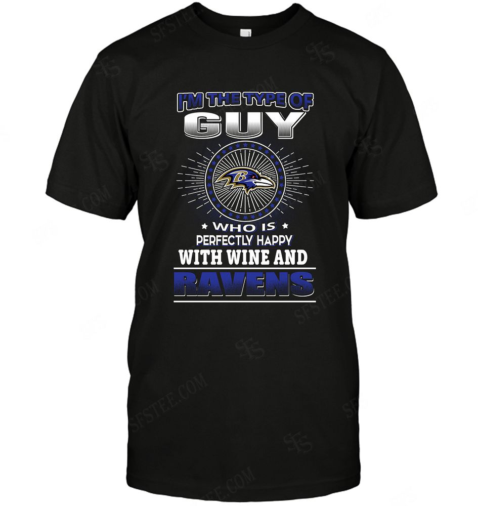 Nfl Baltimore Ravens Guy Loves Wine Shirt Plus Size Up To 5xl