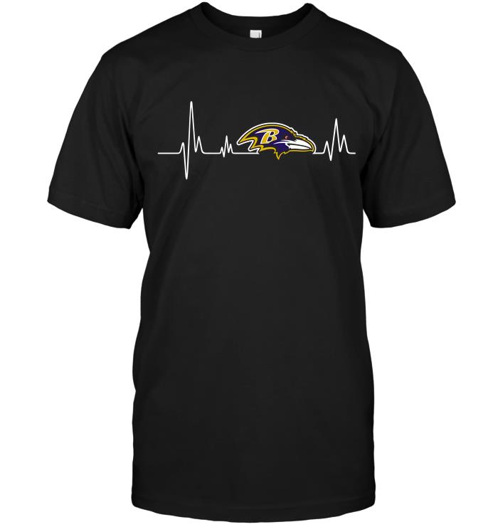 Nfl Baltimore Ravens Heartbeat Long Sleeve Size Up To 5xl