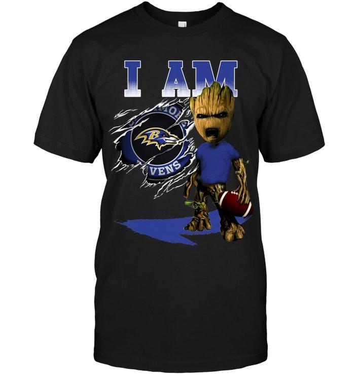 Nfl Baltimore Ravens I Am Baltimore Ravens Groot Shirt Size Up To 5xl