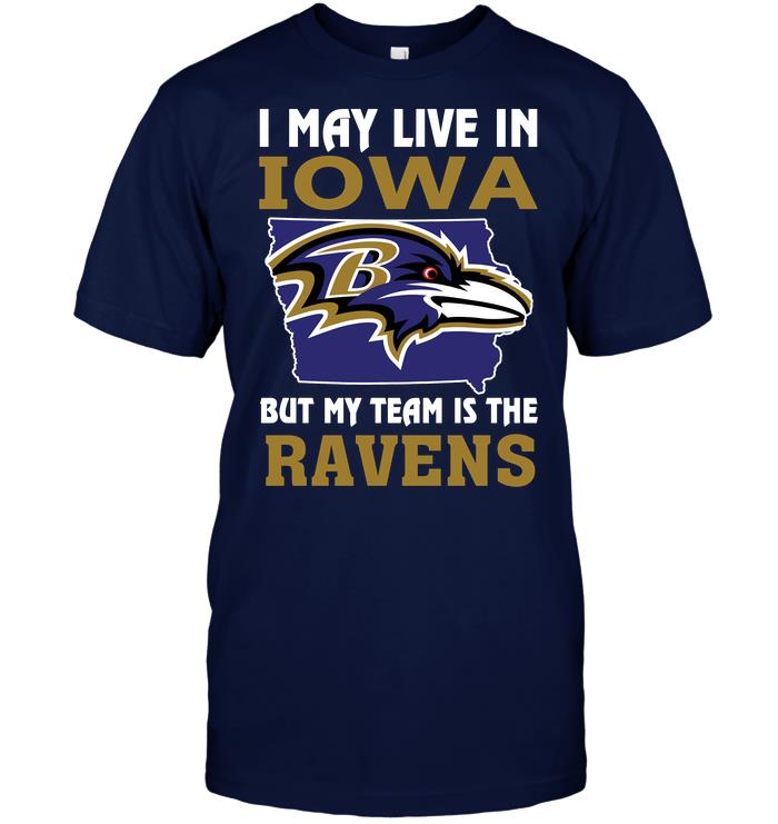 Nfl Baltimore Ravens I May Live In Iowa But My Team Is The Ravens Sweater Plus Size Up To 5xl