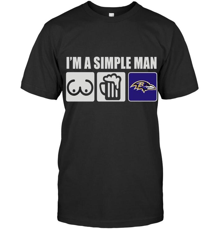 Nfl Baltimore Ravens Im Simple Man Loves Bobs Beer Baltimore Ravens Fan Shirt Long Sleeve Plus Size Up To 5xl