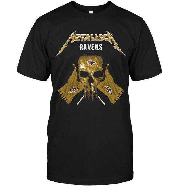 Nfl Baltimore Ravens Metallica Baltimore Ravens Shirt Hoodie Size Up To 5xl