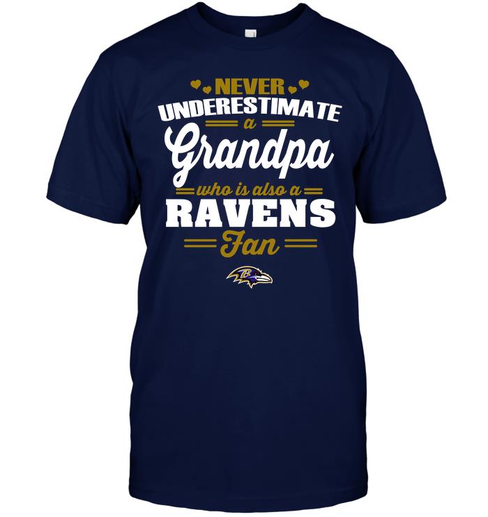 Nfl Baltimore Ravens Never Underestimate A Grandpa Who Is Also A Ravens Fan Tank Top Size Up To 5xl