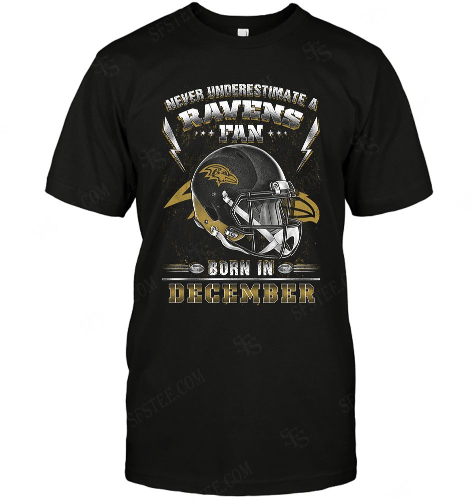 Nfl Baltimore Ravens Never Underestimate Fan Born In December 2 Sweater Size Up To 5xl