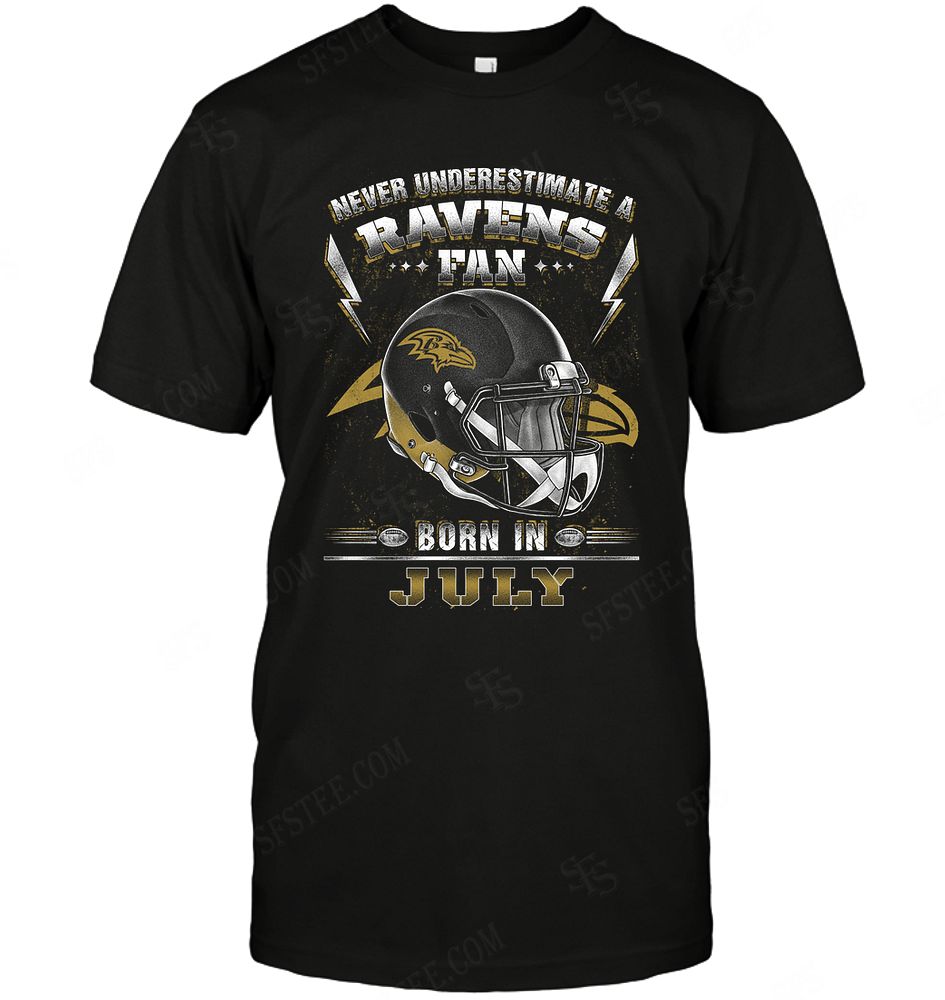 Nfl Baltimore Ravens Never Underestimate Fan Born In July 2 Tank Top Size Up To 5xl