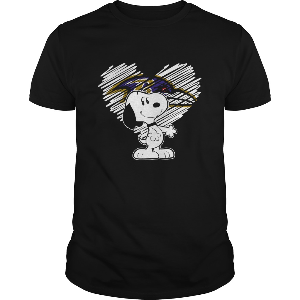 Nfl Baltimore Ravens Nfl Baltimore Ravens Snoopy In My Heart Football Long Sleeve Plus Size Up To 5xl