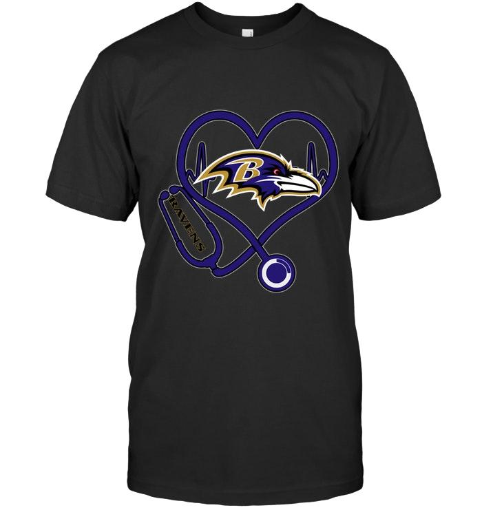 Nfl Baltimore Ravens Nurse Scope Love Heartbeat Shirt Sweater Size Up To 5xl