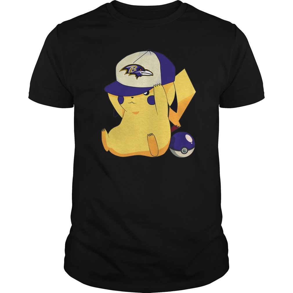 Nfl Baltimore Ravens Pikachu Pokemon Tshirt Size Up To 5xl