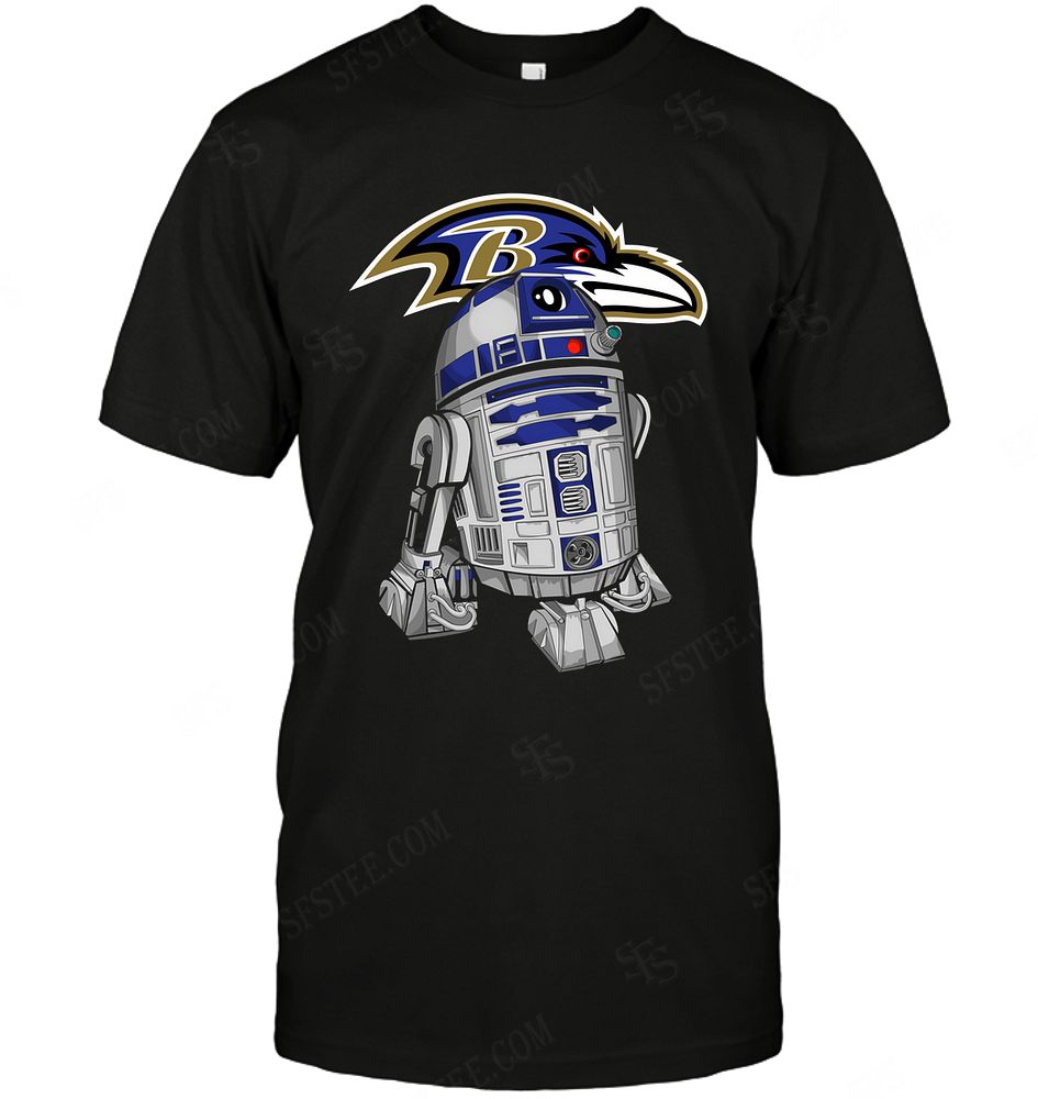 Nfl Baltimore Ravens R2d2 Star Wars Hoodie Size Up To 5xl