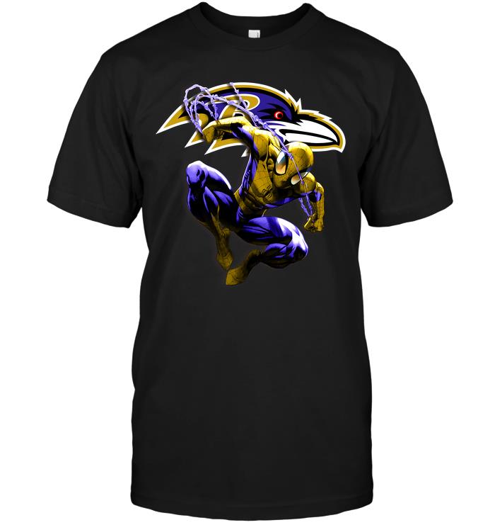 Nfl Baltimore Ravens Spiderman Baltimore Ravens Long Sleeve Size Up To 5xl