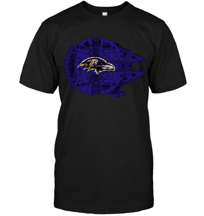 Nfl Baltimore Ravens The Millennium Falcon Star Wars Long Sleeve Plus Size Up To 5xl