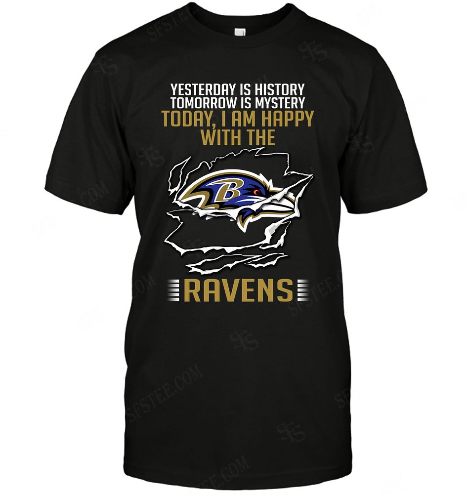 Nfl Baltimore Ravens Yesterday Is History Tshirt Plus Size Up To 5xl