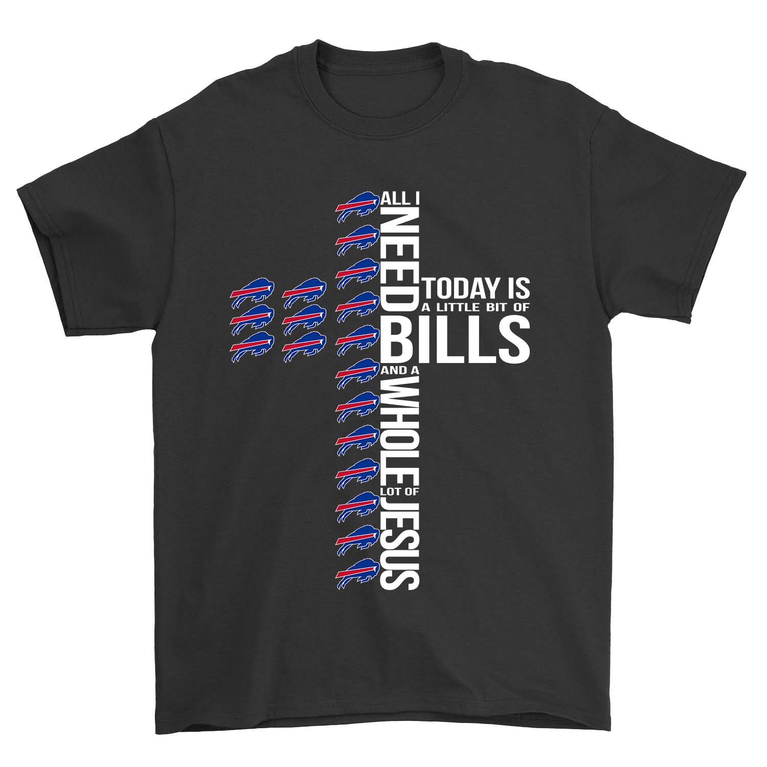 Nfl Buffalo Bills All I Need To Day Is A Little Bit Of Bills And A Whole Lot Of Jesus Sweater Plus Size Up To 5xl